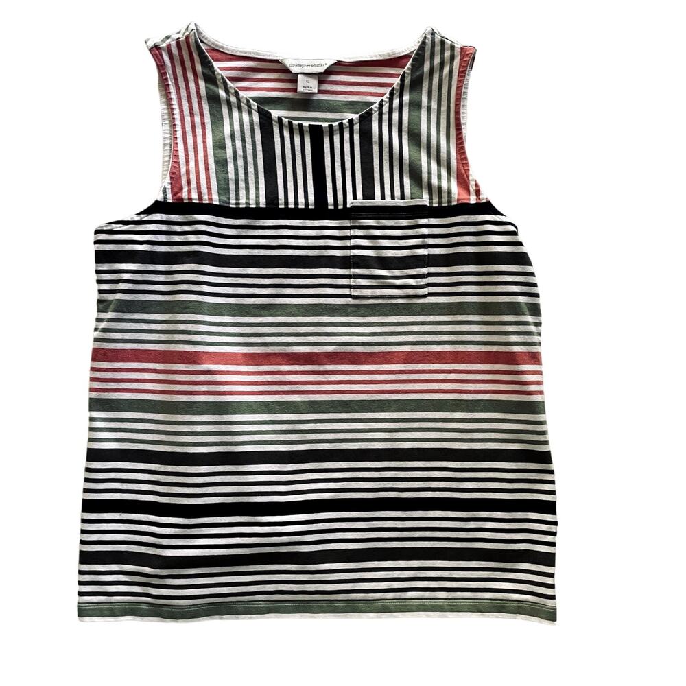 Christopher & Banks Size XL Striped Sleeveless Topp